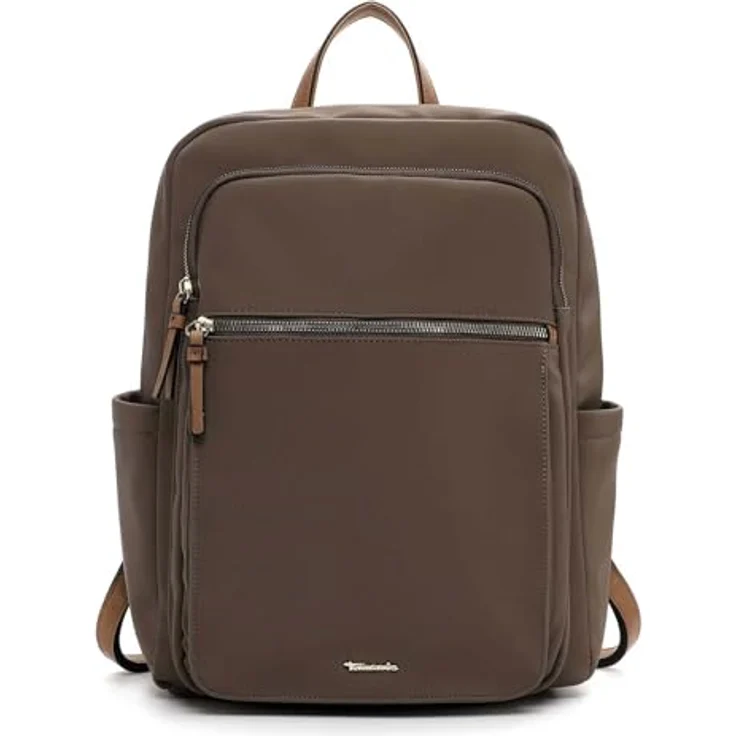 Tamaris TAS Gertraud Cityrucksack, geräumiger Laptoprucksack mit gepolstertem Fach, taupe – Bild 1