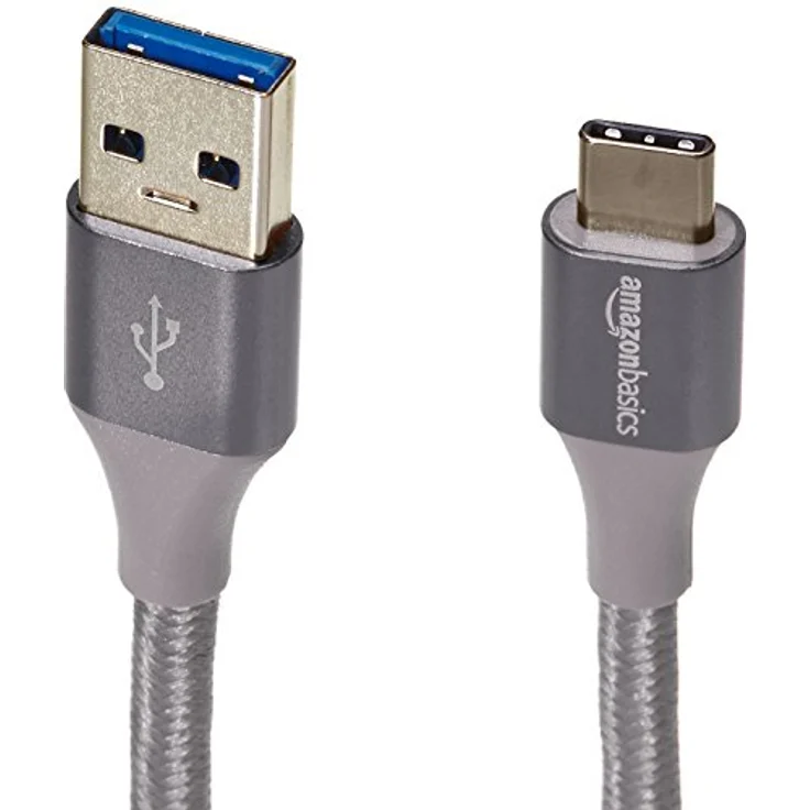 AmazonBasics - Verbindungskabel, USB Typ C auf USB Typ A, USB-3.1-Standard der 2, doppelt geflochtenes Nylon, 0,9 m, Dunkelgrau – Bild 4