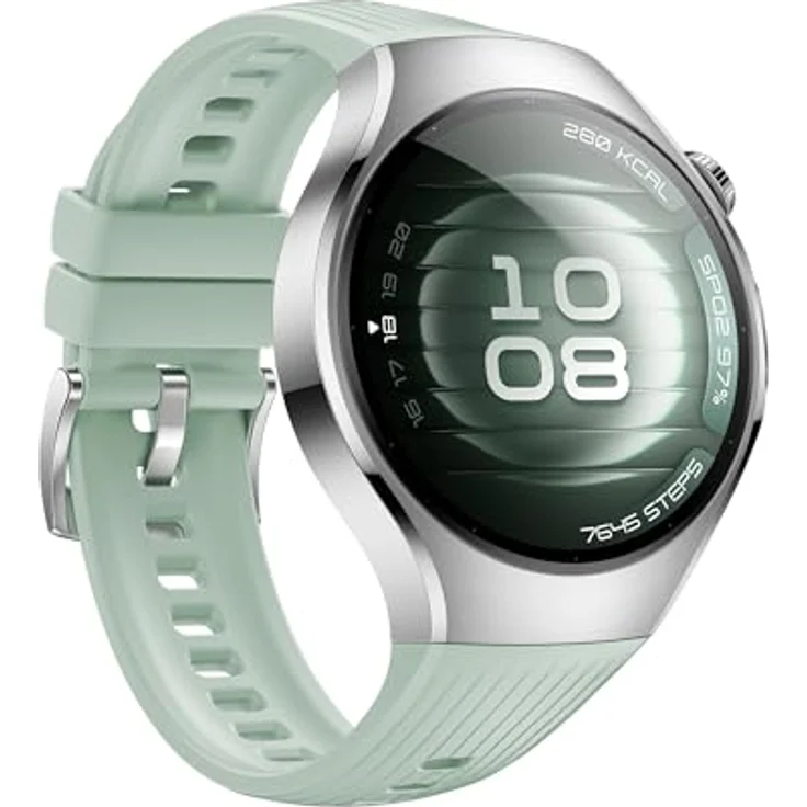 Huawei Watch 5 (42mm), Smartwatch mit Metallgehäuse und Fluorelastomer Armband in Aurora Grün, Fitness-Tracking und Gesundheitsüberwachung – Bild 3