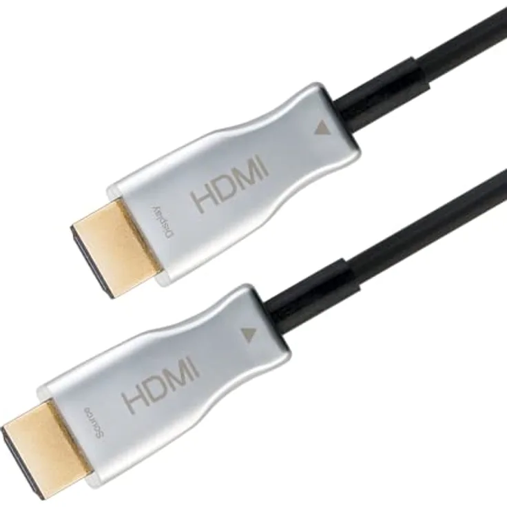 Goobay 65568 Aktives Optisches Hybrid HDMI Kabel AOC / 4K @ 60 Hz UHD High Speed HDMI Anschlusskabel mit Ethernet / 18 Gbits Glasfaserkabel/Schwarz / 30m