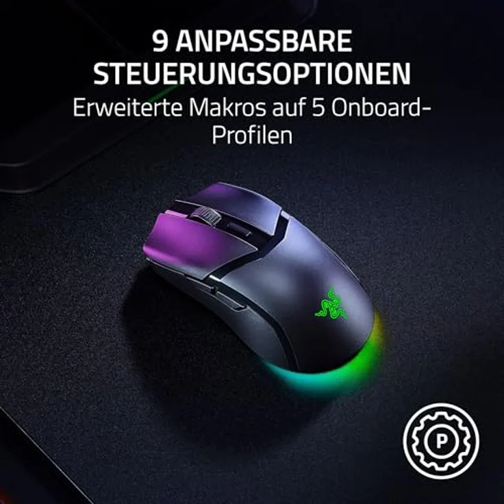 Razer Cobra HyperSpeed, kabellose Gaming-Maus mit 26K DPI Sensor, 1000 Hz Polling Rate, 62g leicht, Chroma RGB, 3-fach-Konnektivität, Schwarz – Bild 2