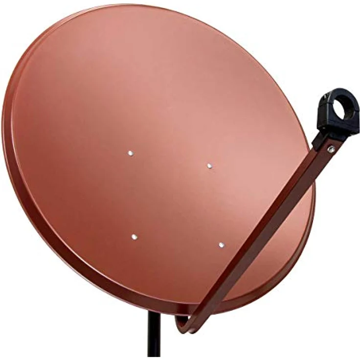 Premium X PXS100 Satellitenschüssel 100cm, Ziegelrot, Stahl, LNB-Tragarm, Masthalterung, für UltraHD 4K Empfang – Bild 1
