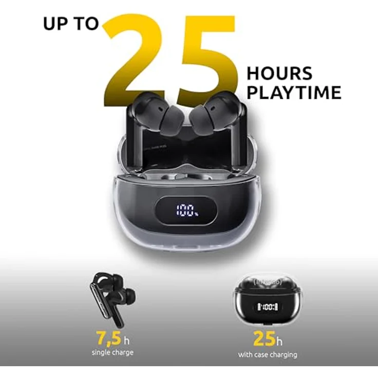 Intenso Buds Earphone Plus T310AE Black True Wireless Stereo (TWS) In-Ear Kopfhörer USB Typ-C Bluetooth Schwarz – Bild 4