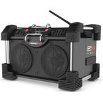 PerfectPro Baustellenradio ROCKHART Bosch 18V, das grösste und stärkste Baustellenradio aller Zeiten, kompatibel mit Bosch Professional 18V Akku - Schwarz