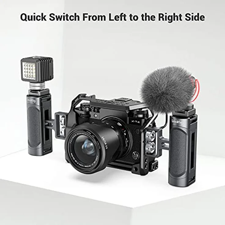 SMALLRIG Mini Seitengriff Side Handle mit doppelter 1/4”-20 Schrauben für DSLR Kamera Cage, Up and Down Adjustable, Links oder rechts montierbar, Maximum Load 3.5kg - 2916 – Bild 3