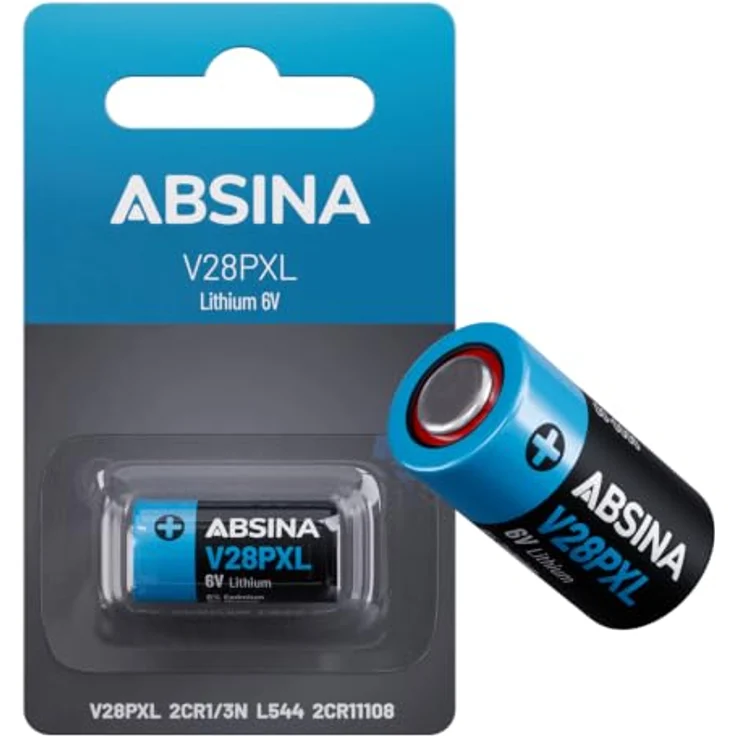 ABSINA 28L 2CR11108 6V Lithium Batterie V28PXL A544, langlebig & zuverlässig, temperaturfest von -40°C bis +60°, 1 Stück – Bild 1