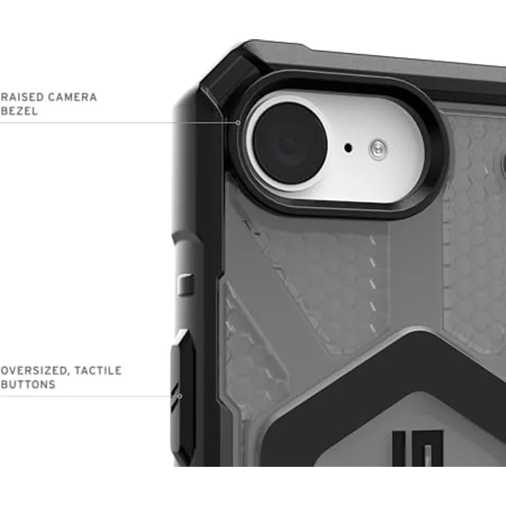 URBAN ARMOR GEAR Pathfinder MS Hülle für Apple iPhone 16E (Wireless Charging / Magnetisches Aufladen, Militärstandard) in ash (grau transparent) – Bild 5