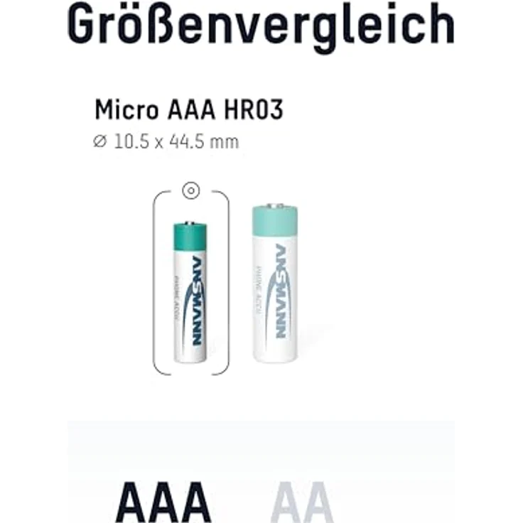 ANSMANN Akku AAA Micro 550 mAh 1,2V NiMH für Schnurlostelefon 2 Stück - Wiederaufladbare Batterien mit geringer Selbstentladung maxE - Akkus ideal für DECT Telefon schnurlos - Rechargeable Battery – Bild 3
