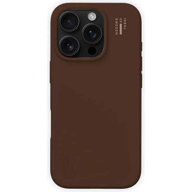 iDeal Of Sweden MagSafe Silicone Cover Mocha Mousse für Apple iPhone 17 Pro, braune Smartphone Hülle mit rutschfester Textur, erhöhtem Kantenschutz und Mikrofaserfutter