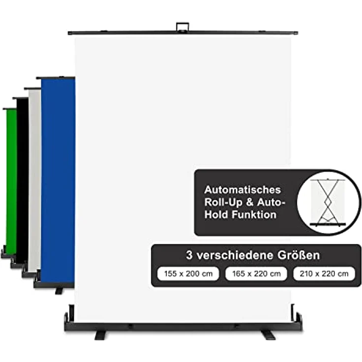 Walimex pro Roll-up Panel Hintergrund weiß 155x200 – Bild 3