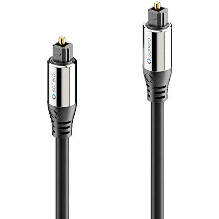 sonero Premium optisches Toslink Kabel, 10,0m, vergoldete Kontakte, schwarz – Bild 3