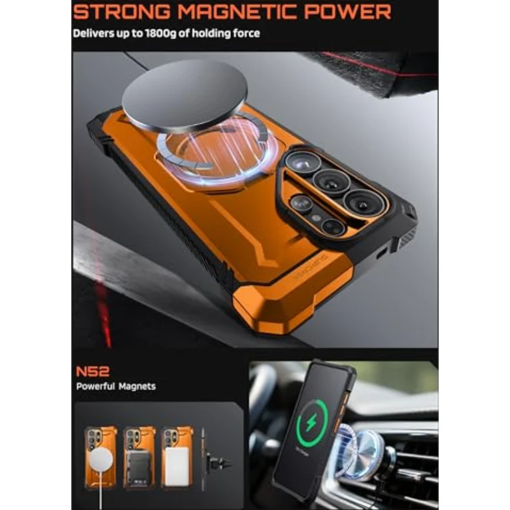 SUPCASE Unicorn Beetle Grip, Samsung Galaxy S26 Ultra Hülle mit Ringhalter, MagSafe-kompatibel, orange, stoßfest und rutschfest, für 6,9 Zoll Smartphone – Bild 3