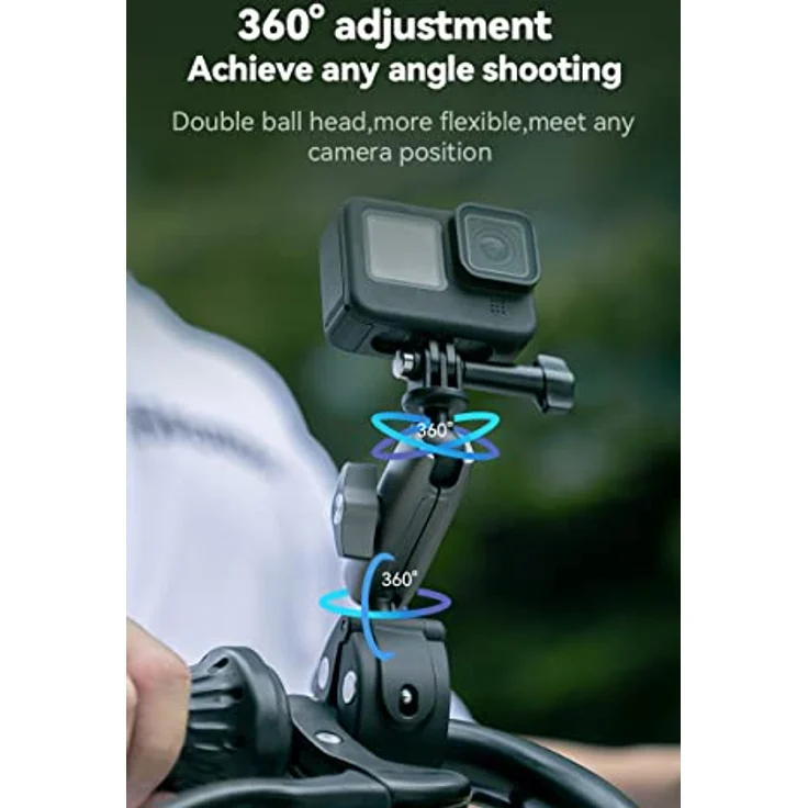 TELESIN Universal Handlebar Tube Clamp Mount for Sport Cameras (Aluminium) – Bild 5