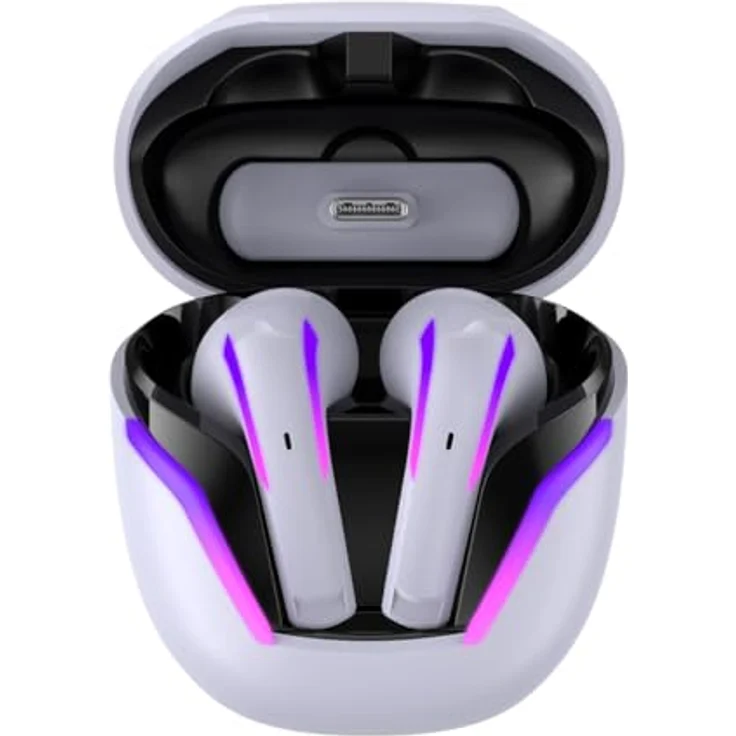 Havit TW970, TWS Wireless In-Ear Kopfhörer mit Bluetooth 5.3, 6 Stunden Wiedergabezeit, ergonomisches Design, RGB-Beleuchtung, weiß – Bild 2