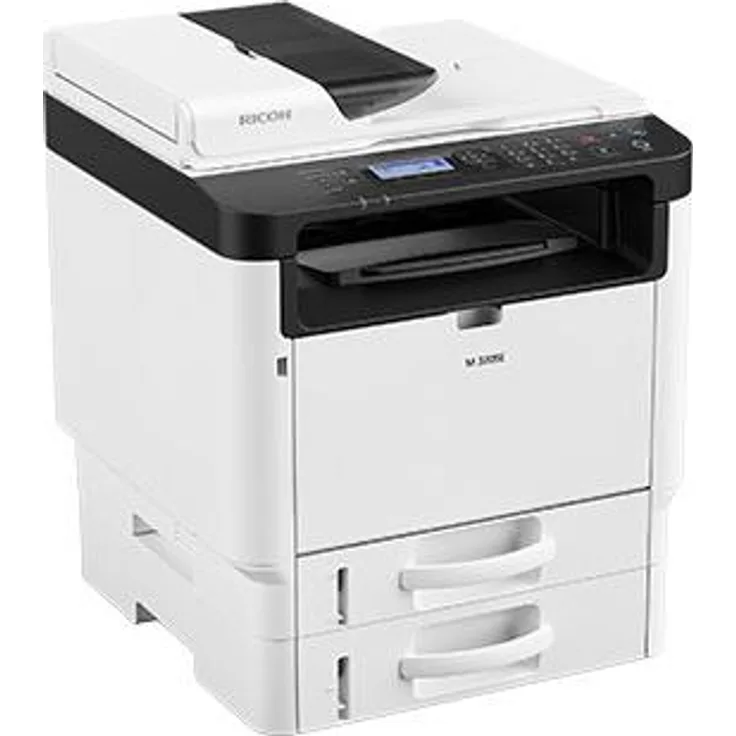 Ricoh M 320SE, Laser-Monodrucker, 1200 x 1200 DPI, A4, Schwarz-Weiß, 32 Seiten/Minute, kompakt mit Kopier- und Scanfunktion