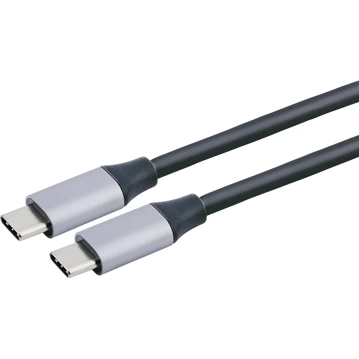 Grundig USB-C-Kabel 1,5M, 240W Schnellladekabel mit 10 Gbit/s Datenübertragung, Schwarz/Grau