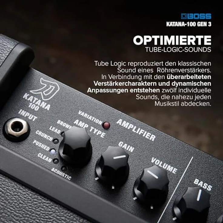 Boss by Roland Katana 100 Gen 3, Gitarren-Verstärker mit 4 Kanälen, 100 W, 12 Zoll Lautsprecher, vielseitige Effekte und USB-C Anschluss – Bild 3