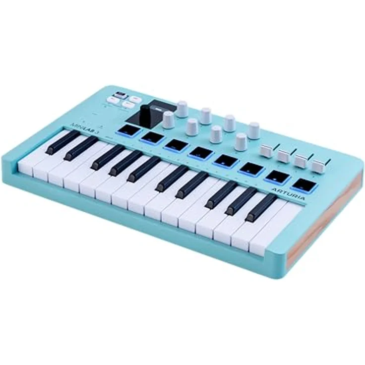 Arturia MiniLab 3 Aquamarine, MIDI-Controller mit 25 anschlagdynamischen Slim-Keys, 8 RGB-Pads und integriertem Arpeggiator – Bild 4