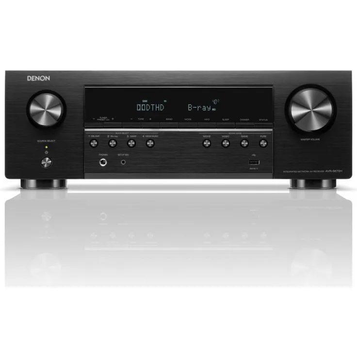 Denon AVR-S670H Schwarz AV-Receiver mit 135 Watt Leistung pro Kanal und 8K-Video-Unterstützung