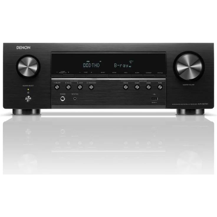 Denon AVR-S670H Schwarz AV-Receiver mit 135 Watt Leistung pro Kanal und 8K-Video-Unterstützung