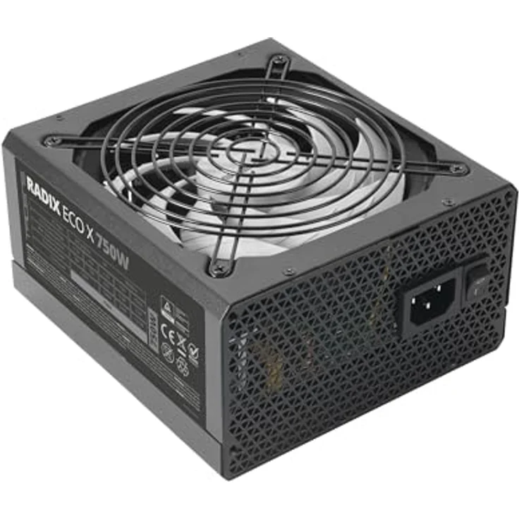 Tacens Radix ECO X 750, PC ATX Netzteil 750W, Schwarz, Ultra-leiser AI-RPM 140mm FDB-Lüfter, Extra-Lange Flachkabel, 6 Jahre Garantie, 87% Effizienz – Bild 1