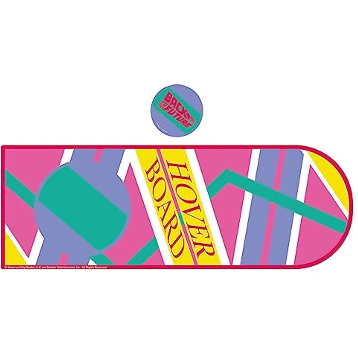 FaNaTtik Back to the Future XL Hoverboard Desk Pad und Coaster Set, 800 x 300mm mit rutschfester Gummibasis und verstärkten Kanten – Bild 1