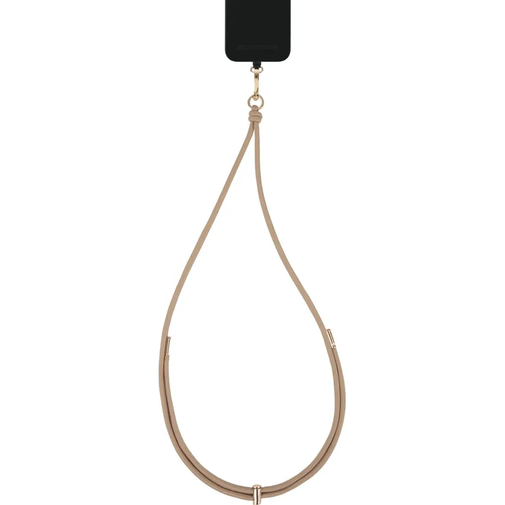 iDeal Of Sweden Cord Phone Strap Beige, Smartphone Halterung für alle Cases mit mittigem Ladeanschluss, Braun