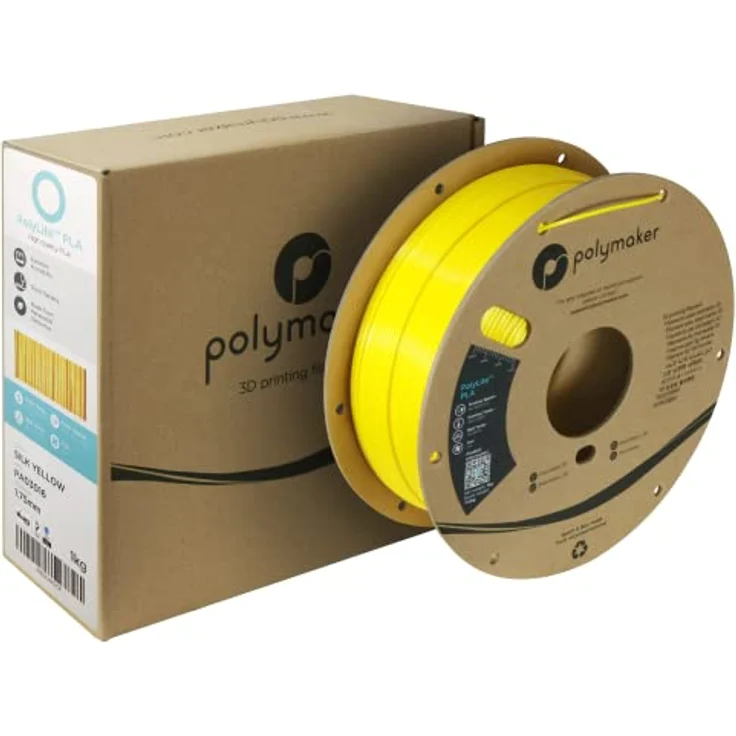 Polymaker PolyLite PLA, 3D-Druckmaterial, 1.75mm, 1kg, Silk Yellow, hohe Steifigkeit und Druckzuverlässigkeit – Bild 5