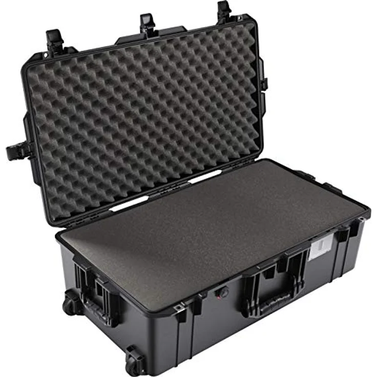 PELI 1615 Air Leichter Schutzkoffer mit Rollen für Kamera Equipment, Wasser- und Staubdicht, 71L Volumen, Schaumstoffeinlage (Anpassbar), Farbe: Schwarz – Bild 1