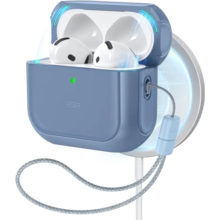 ESR Orbit Hybrid Hülle für AirPods 4 Gen (2024) – Marineblau, kompatibel mit USB-C, Sturzschutz, MagSafe bereit, mit Handschlaufe, unterstützt kabelloses Laden – Bild 1