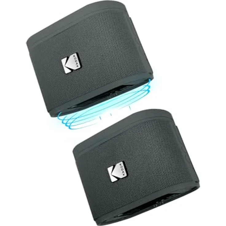Kodak SoundBrix Wireless Stack Speaker, Bluetooth Lautsprecher im 2er Set, Treble Gray – Bild 2