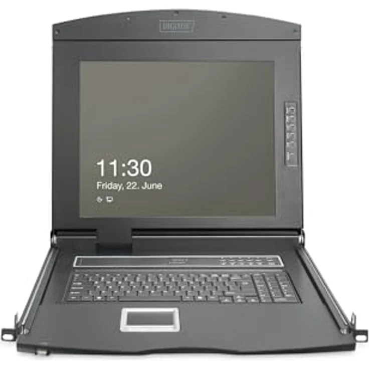 Digitus 19" HD TFT KVM-Konsole, 16-Port VGA KVM-Switch mit US-Tastatur, Schwarz – Bild 7
