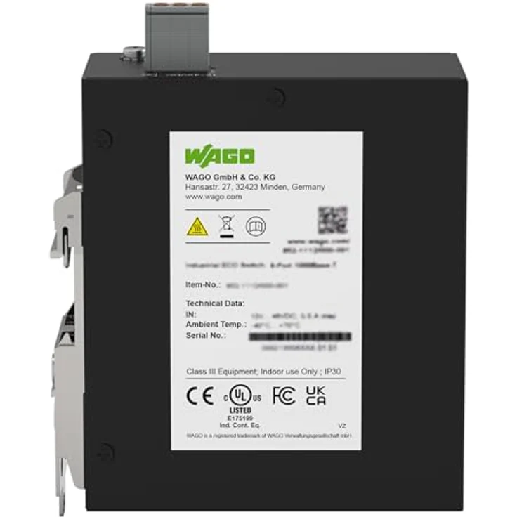WAGO Industrial-ECO-Switch 852-1112/000-001 | mit 8 ETHERNET‐Ports 10/100/1000 MBit/s Autonegotiation und Diagnose-LEDs auf der Vorderseite, unterstützt bis zu 8000 absolute MAC‐Adressen, schwarz – Bild 2