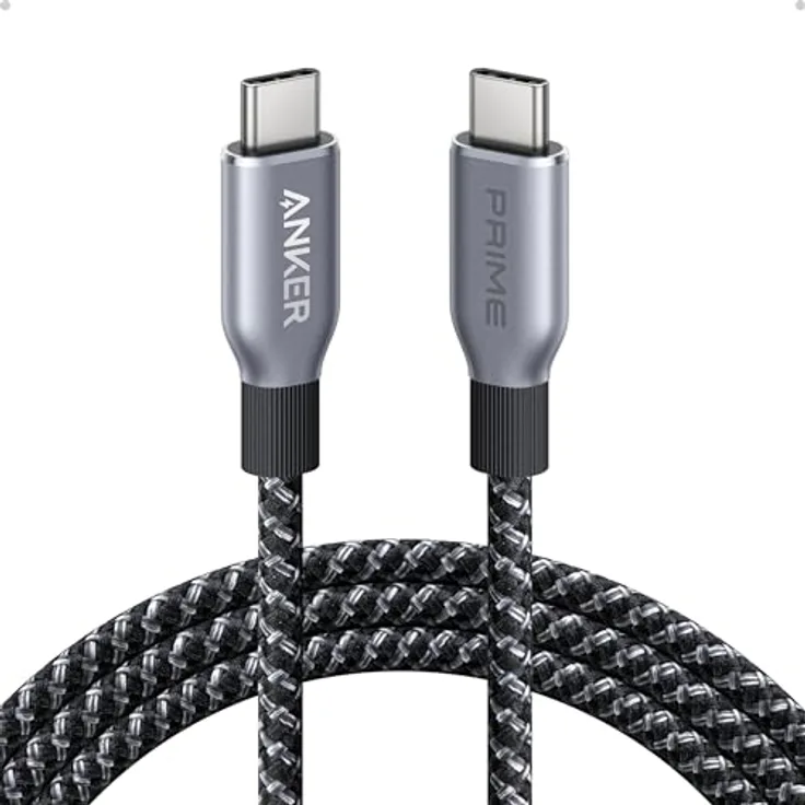 Anker Prime USB C auf USB C Kabel, 240W 180cm Schnellladekabel USB C, Upcycled Nylon im Flecht-Design, 100 Jahre Haltbarkeit, für iPhone 15/15 Pro/15 Pro Max/15 Plus, MacBook, Galaxy S24