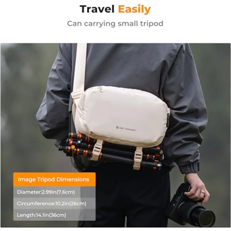 K&F CONCEPT Kamera-Rucksack, wasserdichte Schultertasche für Fotografen, 7L, Beige, kompatibel mit Canon/Nikon/Sony/DJI Mavic – Bild 5