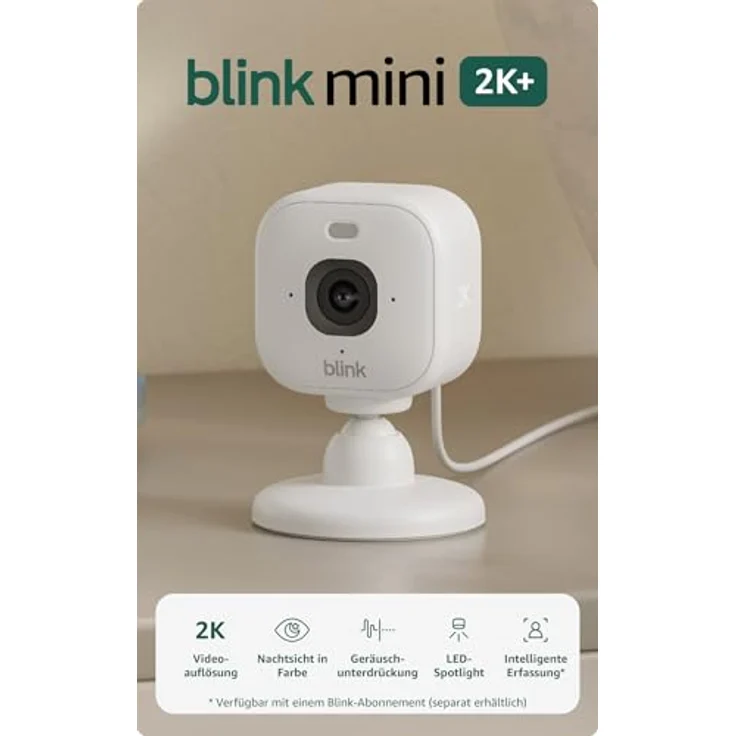 Ring Blink Mini 2K+, Netzwerkkamera mit 2560 x 1440 Pixeln, kabellos, Weiss – Bild 7