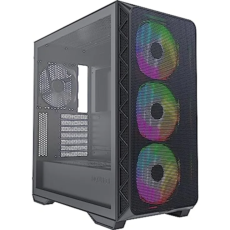 Montech AIR 903 MAX, E-ATX Mid Tower-Gehäuse, hoher Luftstrom, 3 x 140 mm ARGB PWM & 1 x 140 mm PWM-Lüfter vorinstalliert, Seitenteil aus gehärtetem Glas, Mesh-Front, Typ-C, Weiß (AIR 903 MAX ARGB