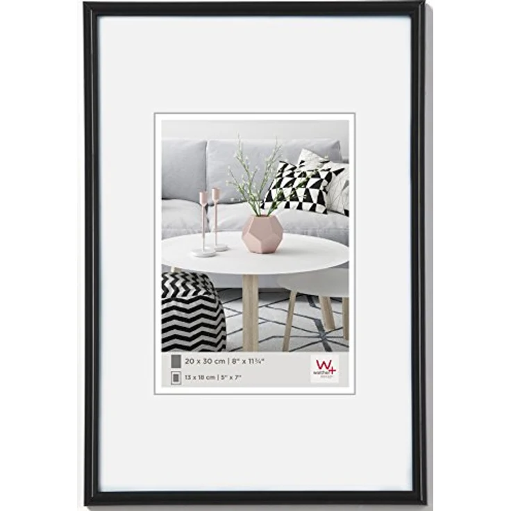 walther design Bilderrahmen schwarz 9 x 13 cm Galeria Kunststoffrahmen KB913H – Bild 1