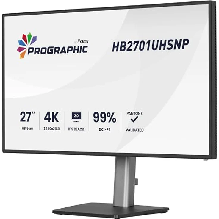iiyama ProGraphic HB2701UHSNP-B1 27" IPS Schwarz 4K UHD Monitor, DCI-P3 99%, HDMI DP-in/Out, USB-C Dock, KVM-Switch, Höhenverstellung, Pantone Validated – Bild 3