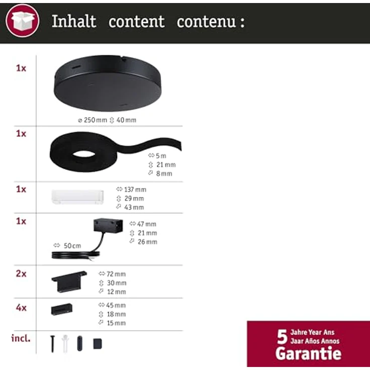 Paulmann ULine Gurt Basisset 5m max. 60W, Schwarz - flexible Lichtgestaltung für individuelle Lichtkonzepte – Bild 4