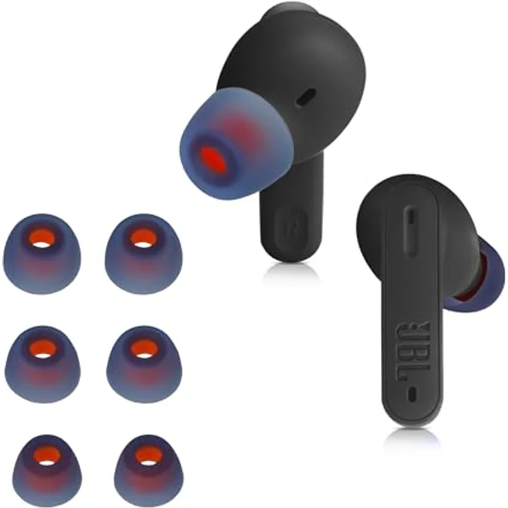kwmobile 6X Polster kompatibel mit JBL Tune 230 NC TWS / T230NC - Silikon Ohrstöpsel In-Ear Kopfhörer, 3 Größen - Blau