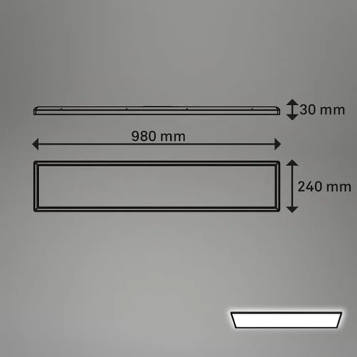 BRILONER LED Deckenlampe 98cm Schwarz, flach, neutralweißes Licht, 4800 Lumen, 4000K, Wohnzimmerlampe, extra groß 98x20x3 cm – Bild 5
