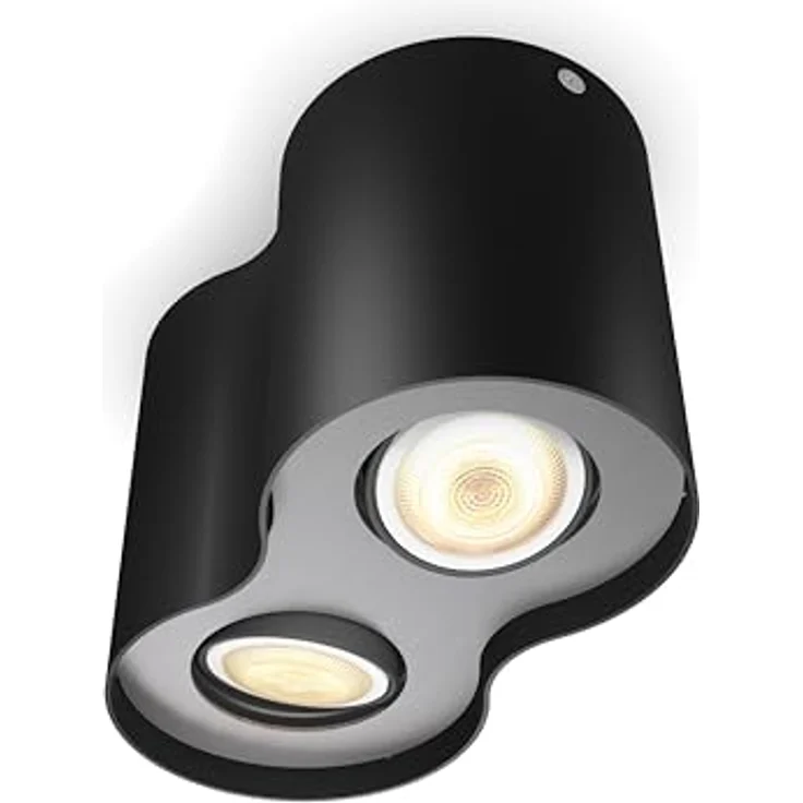 Philips Hue LED-Spot Pillar 2-flammig, Smarte Deckenbeleuchtung mit White Ambiance, schwarz – Bild 3
