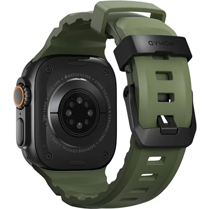 Nomad Rocky Point Band Apple Watch 42 / 44 / 45 / 49 mm, Grün, Wasserdichtes Sportarmband aus Fluorkohlenstoff-Gummi – Bild 3