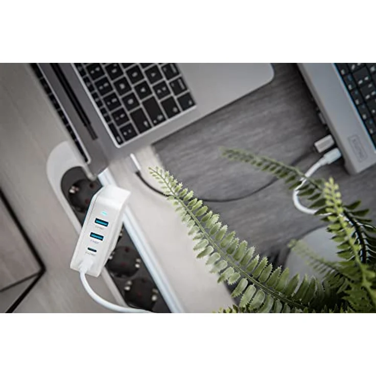 DIGITUS Universal GaN Ladegerät 100 W, 2-Port USB-C und 2-Port USB-A, Schnellladegerät Power Delivery (PD 3.0), kompakt und leicht, Weiß – Bild 5