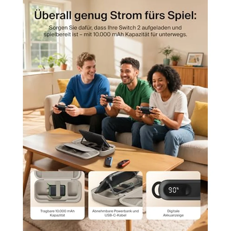 Belkin Charg.Case + Powerbank, 10.000mAh, Switch2, sand – Bild 3