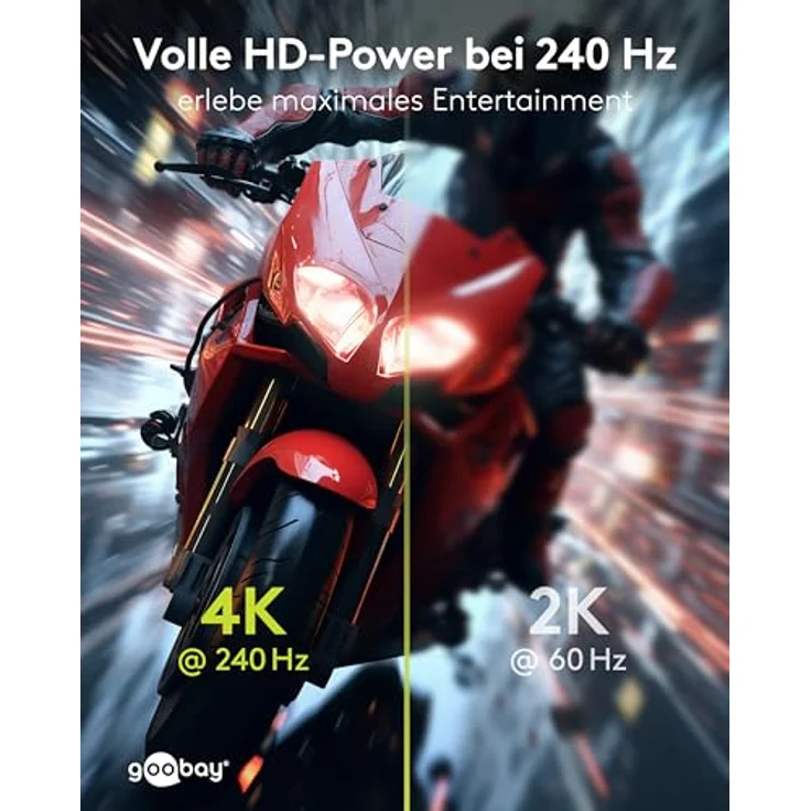 goobay DisplayPort Kabel 2.0/2.1, 1 Meter, 8K 144Hz, 54 Gbit/s, 90° Stecker, schwarz, für Gaming, UHD, HDR, G-Sync, FreeSync, DP auf DP – Bild 3