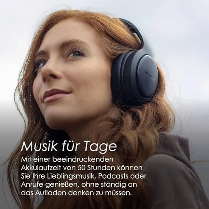 Boompods Headpods Pro2, Kabellose Kopfhörer mit 50 h Akkulaufzeit, drei EQ-Einstellungen und Bluetooth 5.3, Schwarz – Bild 2