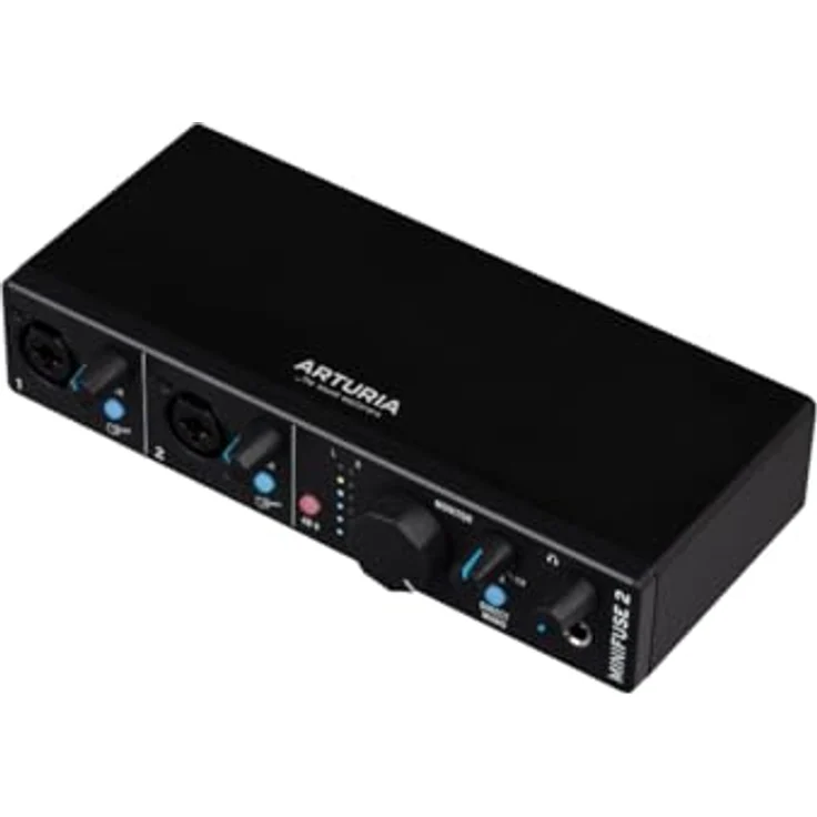 Arturia MiniFuse 2, Kompaktes USB-Audio-Interface mit 2 Eingängen, MIDI-Anschlüssen und kreativer Software für hochwertige Aufnahmen - Schwarz – Bild 1