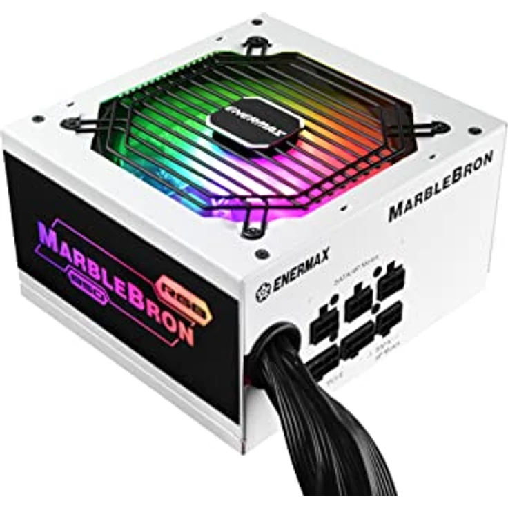 Enermax MARBLEBRON ATX ARGB Gaming PC Netzteil 850W 80Plus Bronze (Semi Modular) Flachbandkabel, EMB850EWT-W-RGB, Weiss – Bild 3
